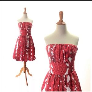 Anthropologie Tracy Reese red white floral dress